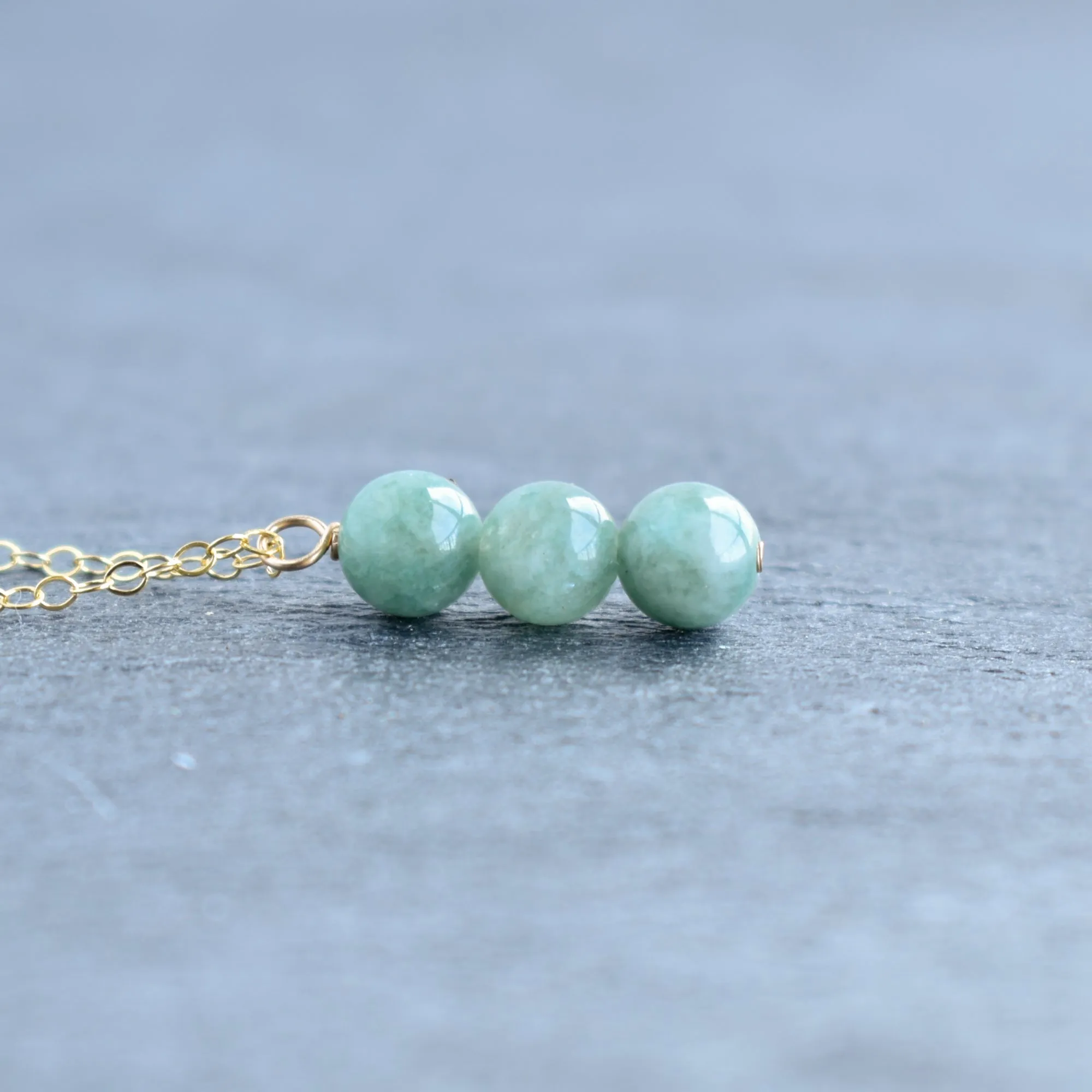 Dainty Jade Cluster Necklace