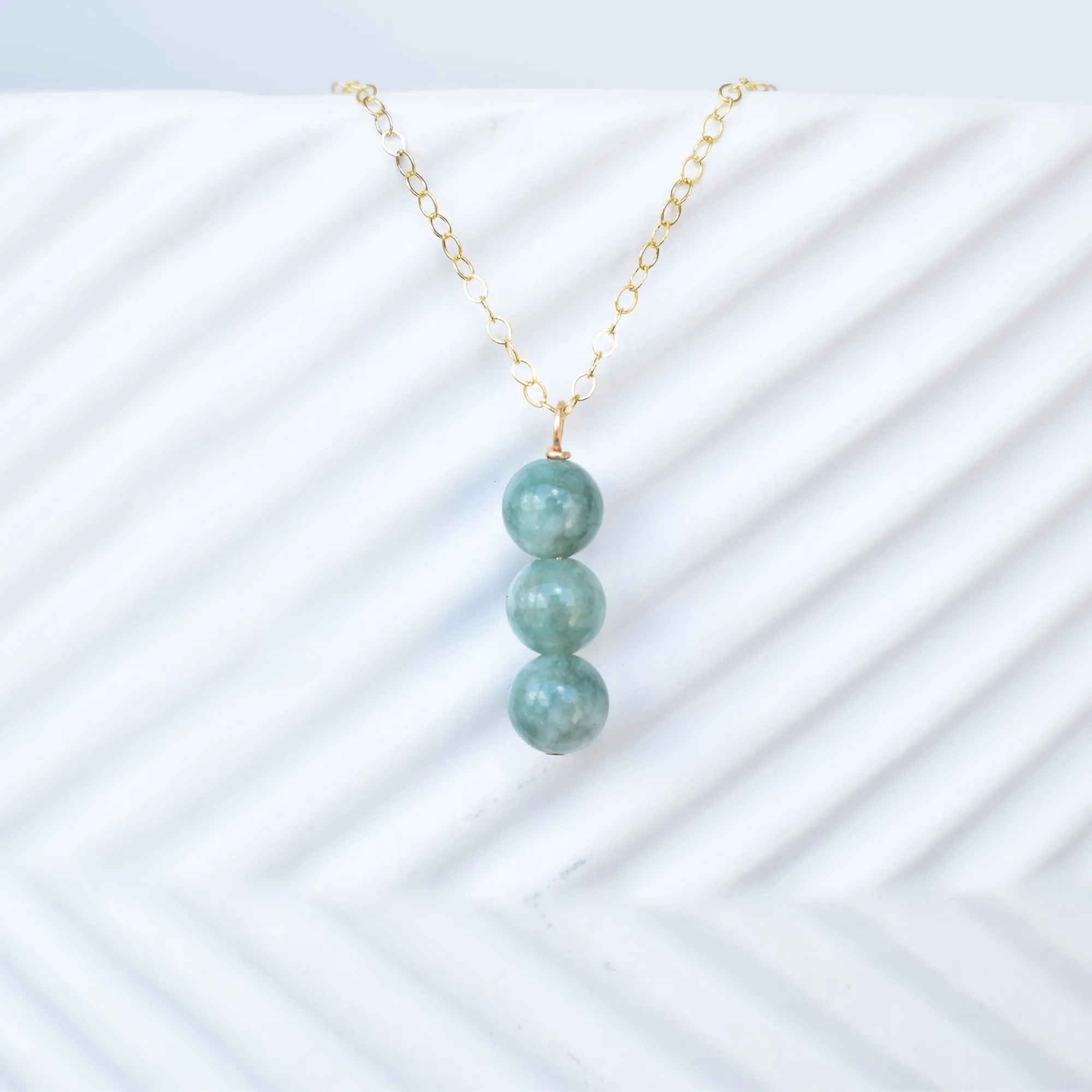 Dainty Jade Cluster Necklace