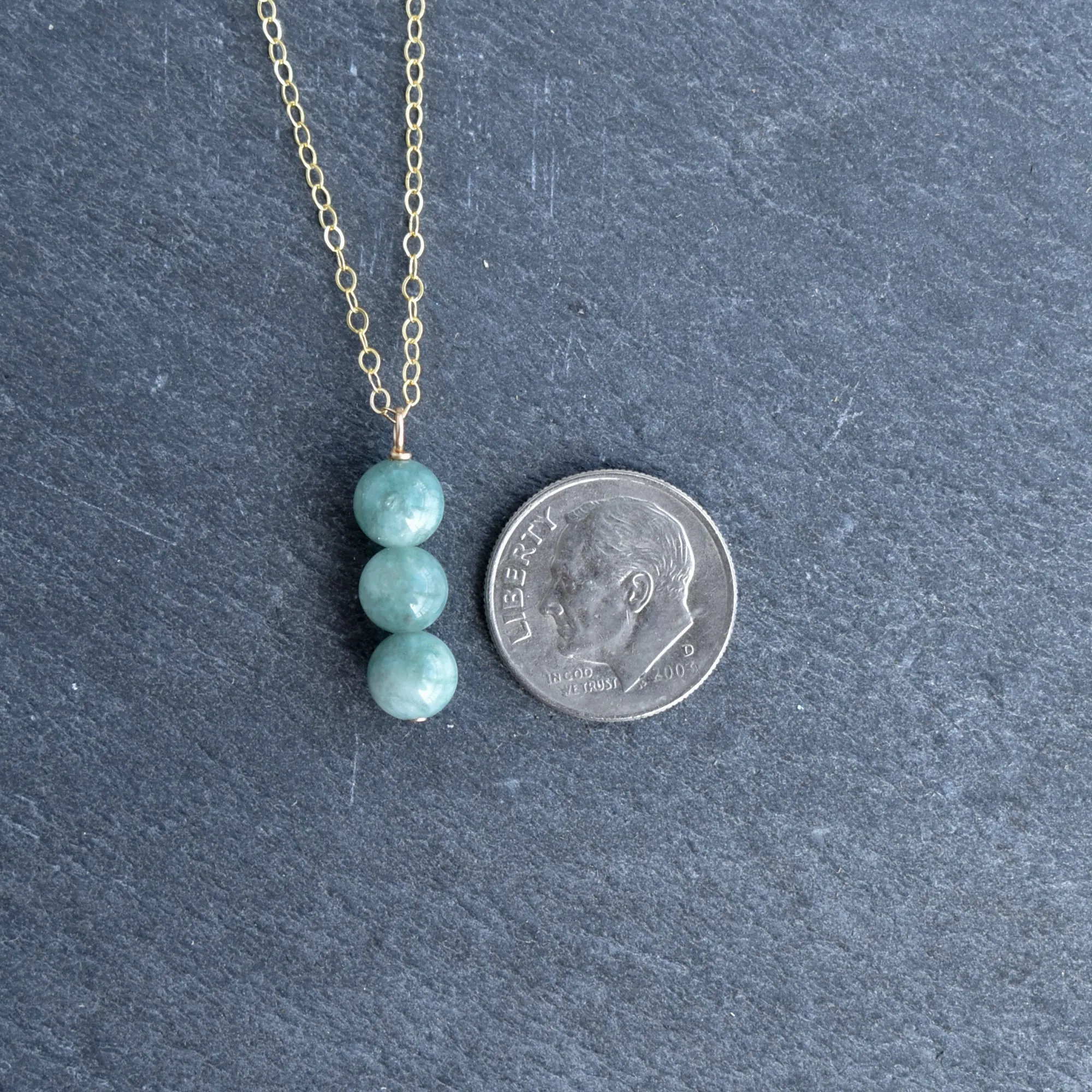 Dainty Jade Cluster Necklace