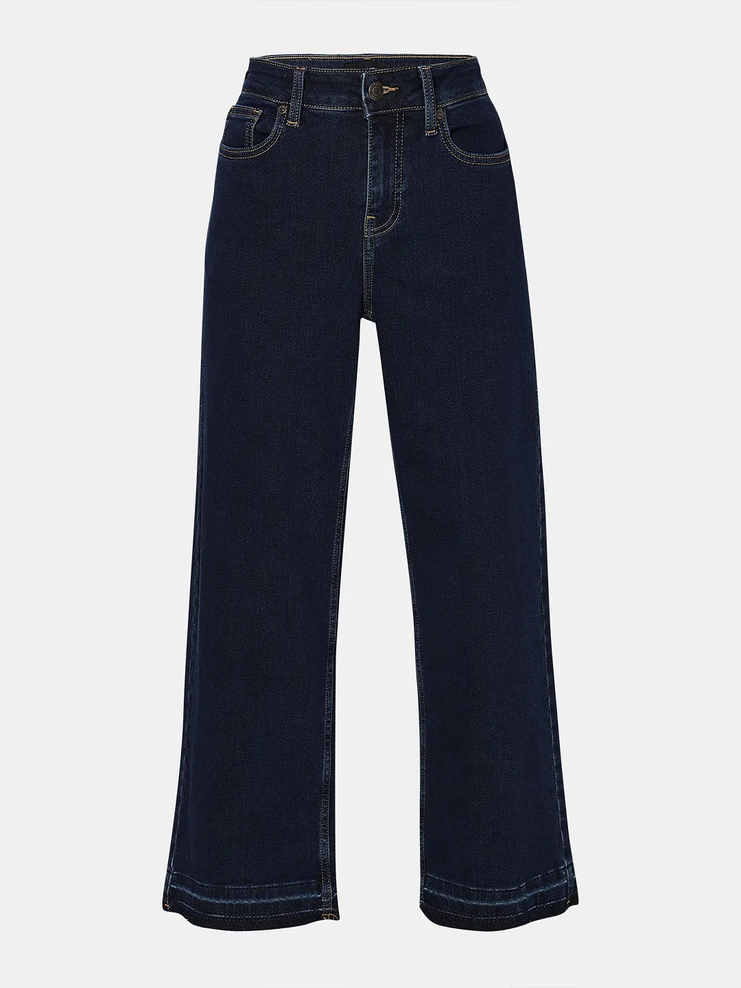 Dark Blue High Rise Jade Straight Fit Jeans