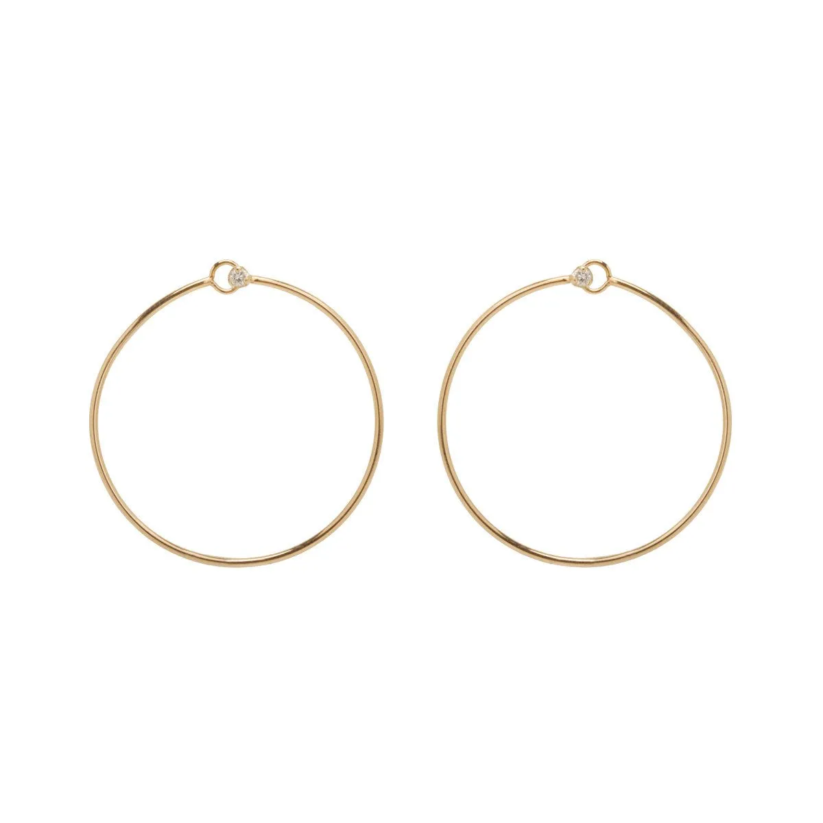 Diamond Prong Medium Front Facing Circle Hoops