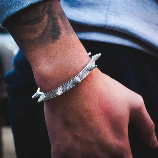 Diamond Spiked Bracelet in Yellow/White Gold