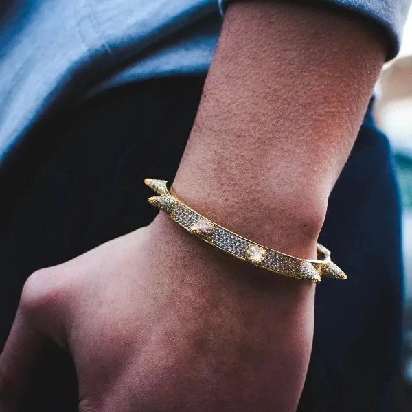 Diamond Spiked Bracelet in Yellow/White Gold