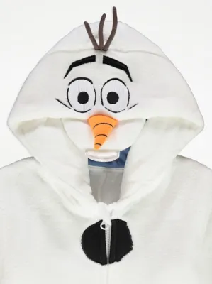 Disney Frozen Olaf White Fleece Hooded Onesie | Kids | George at ASDA