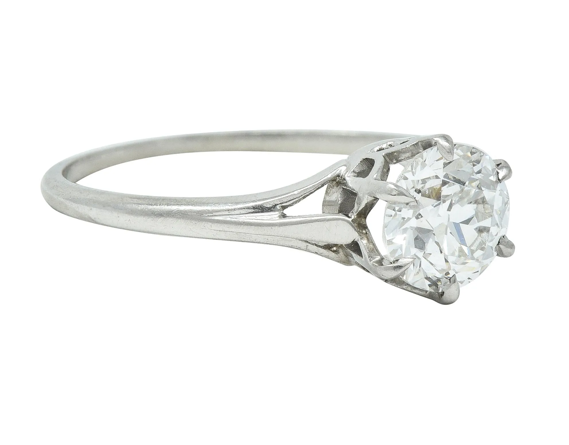 Early Art Deco 0.73 CTW Old European Cut Diamond Platinum Engagement Ring