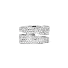 Eclipse Pave Diamond Ring in 14K White Gold