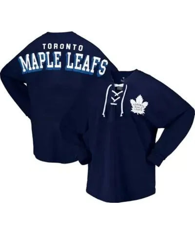 Fanatics NHL Fanatics Toronto Maple Leafs Spirit Lace-Up V-Neck Long Sleeve Jersey T-Shirt