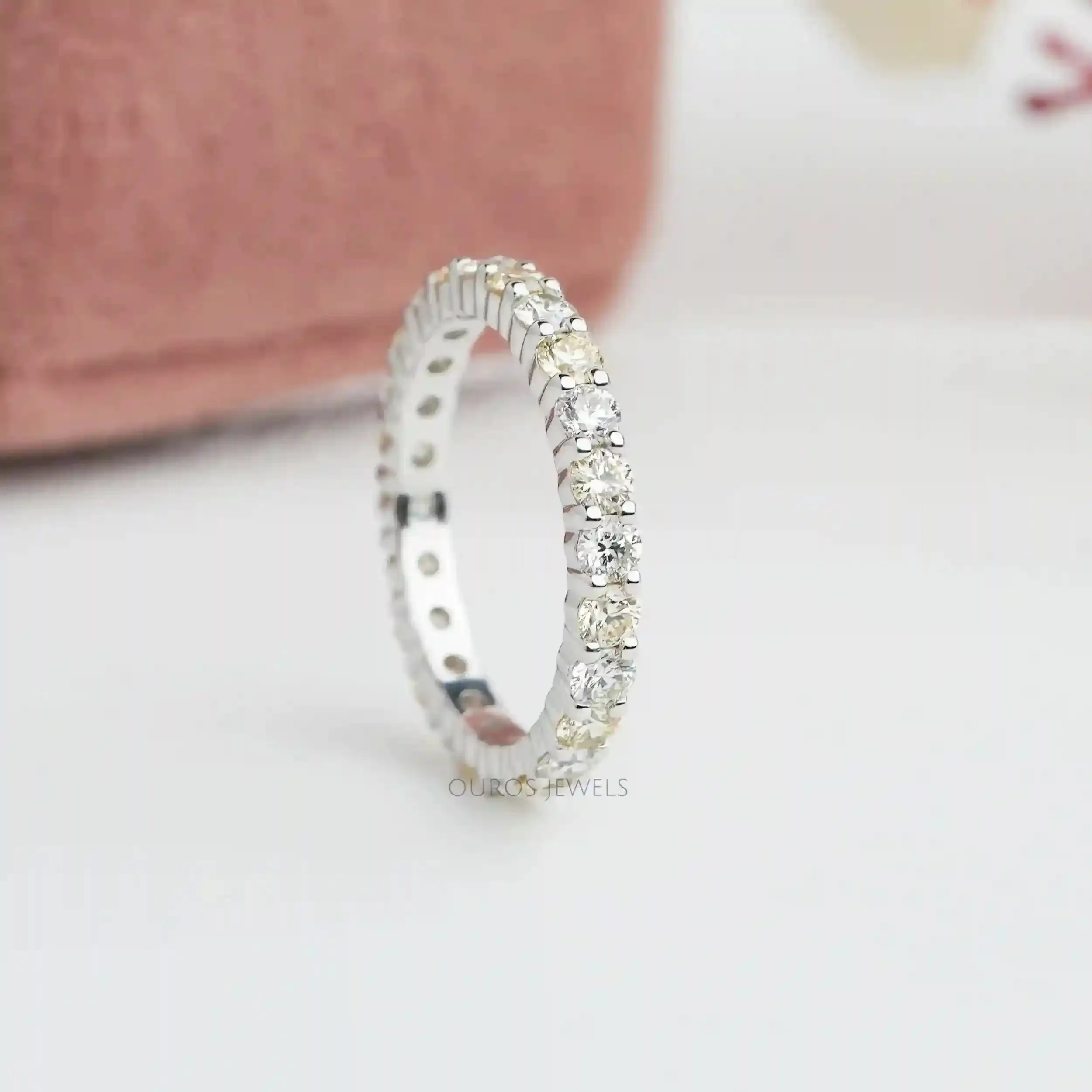 Fancy Color Round Diamond Eternity Wedding  Band