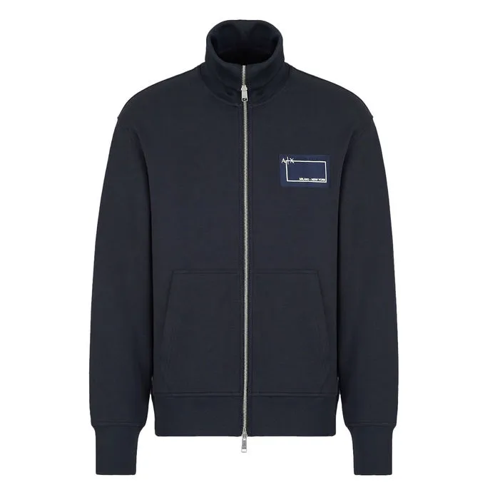 FELPA CON ZIP E LOGO Uomo Navy