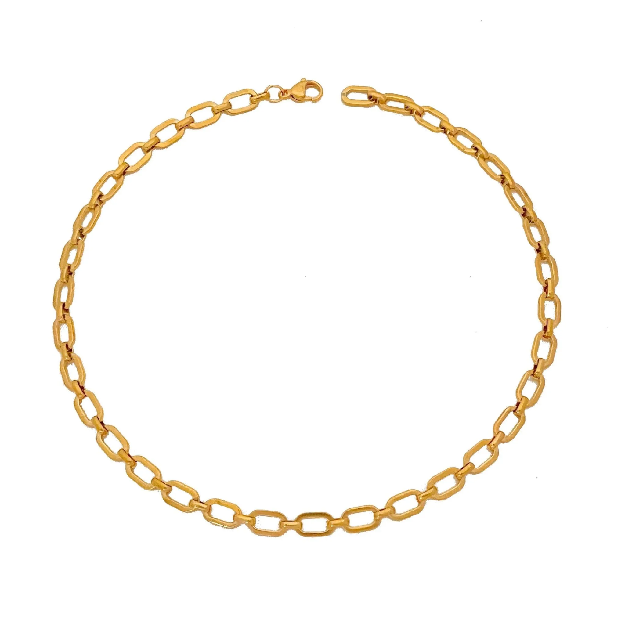 Flat Oval Chain Necklace