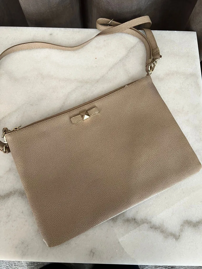 Furla Taupe Bow Clutch Bag