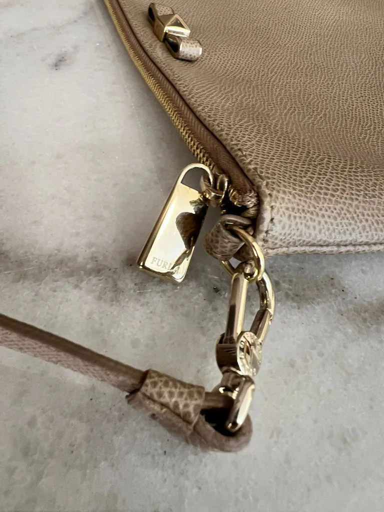 Furla Taupe Bow Clutch Bag