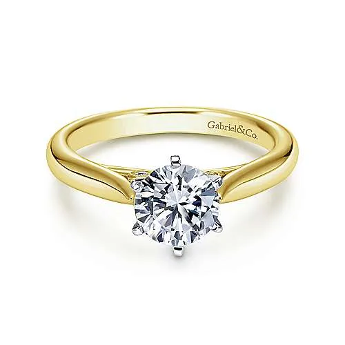 Gabriel Cassie 14K Round Diamond Engagement Ring