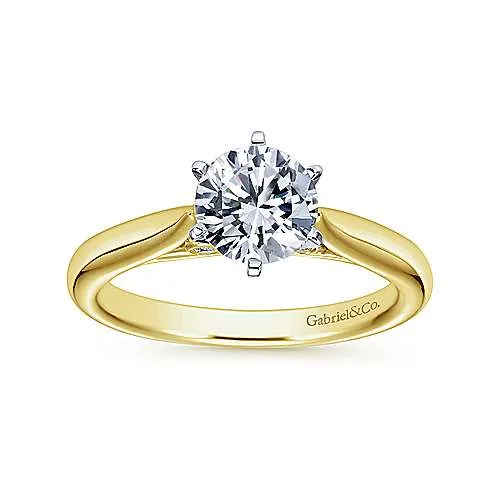 Gabriel Cassie 14K Round Diamond Engagement Ring