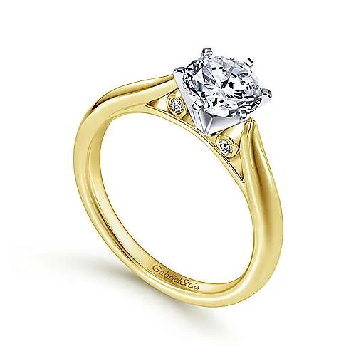 Gabriel Cassie 14K Round Diamond Engagement Ring