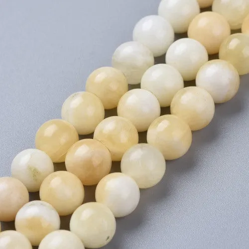 Gemstone Beads, Malaysia Jade, (Dyed), Honey, Natural, Round, 8mm