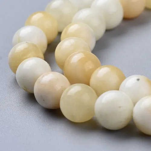 Gemstone Beads, Malaysia Jade, (Dyed), Honey, Natural, Round, 8mm