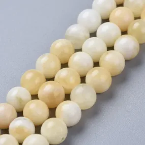 Gemstone Beads, Malaysia Jade, (Dyed), Honey, Natural, Round, 8mm