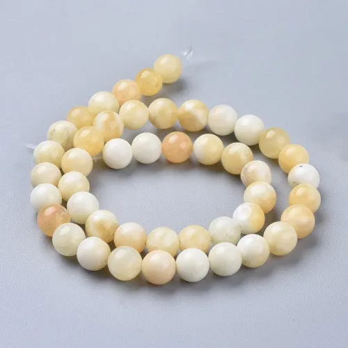 Gemstone Beads, Malaysia Jade, (Dyed), Honey, Natural, Round, 8mm