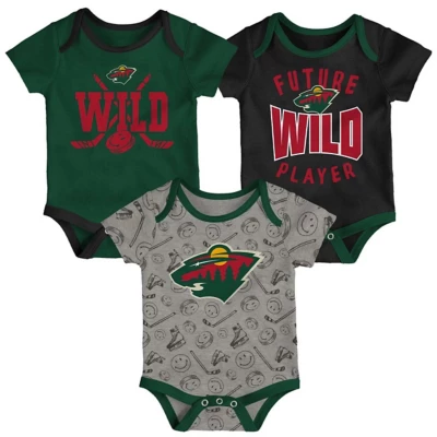 Genuine Stuff Baby Minnesota Wild Strength Onesie 3 Pack