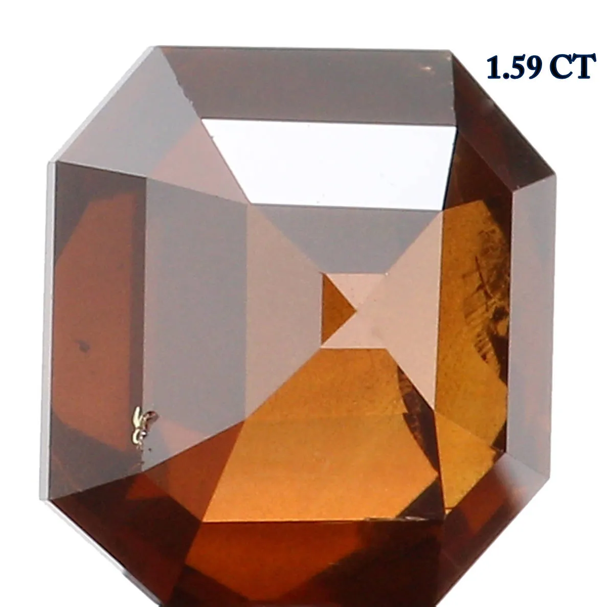 GIA CERTIFIED Natural Loose Diamond Emerald Orangy Brown Color I2 Clarity 6.68 MM 1.59 Ct L2468