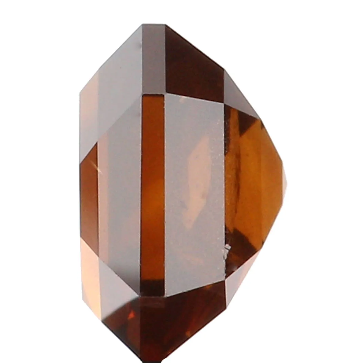 GIA CERTIFIED Natural Loose Diamond Emerald Orangy Brown Color I2 Clarity 6.68 MM 1.59 Ct L2468