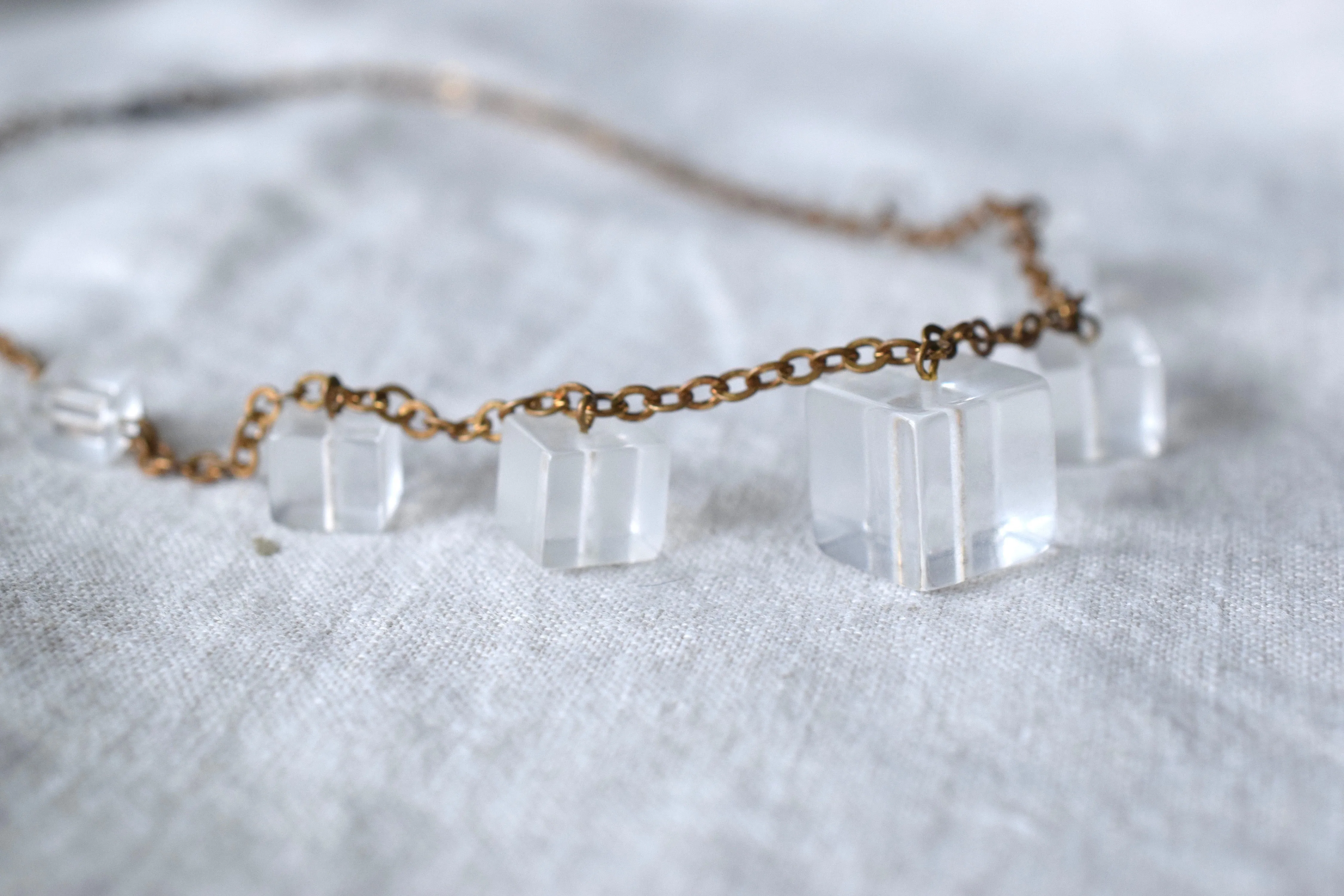 Glaon Lucite & Brass Necklace