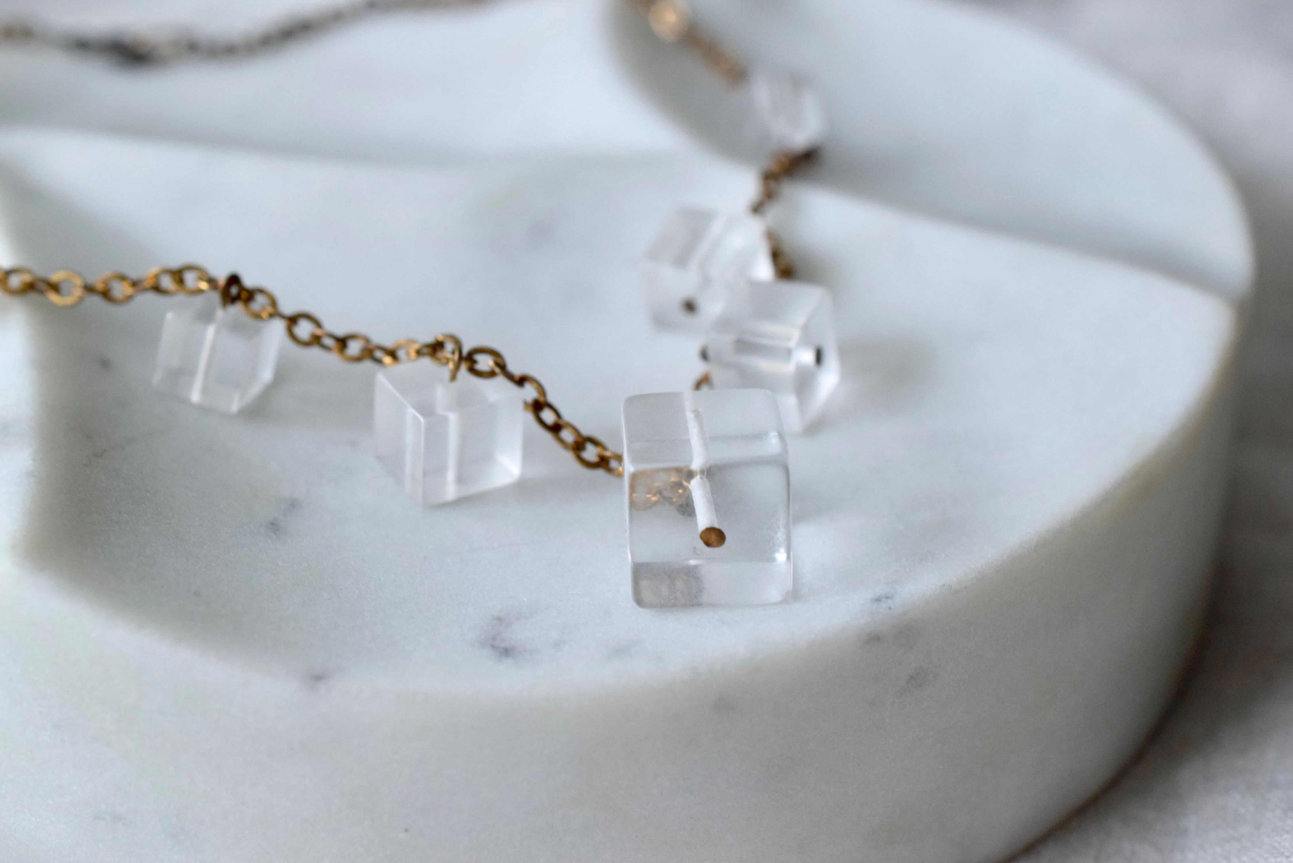 Glaon Lucite & Brass Necklace