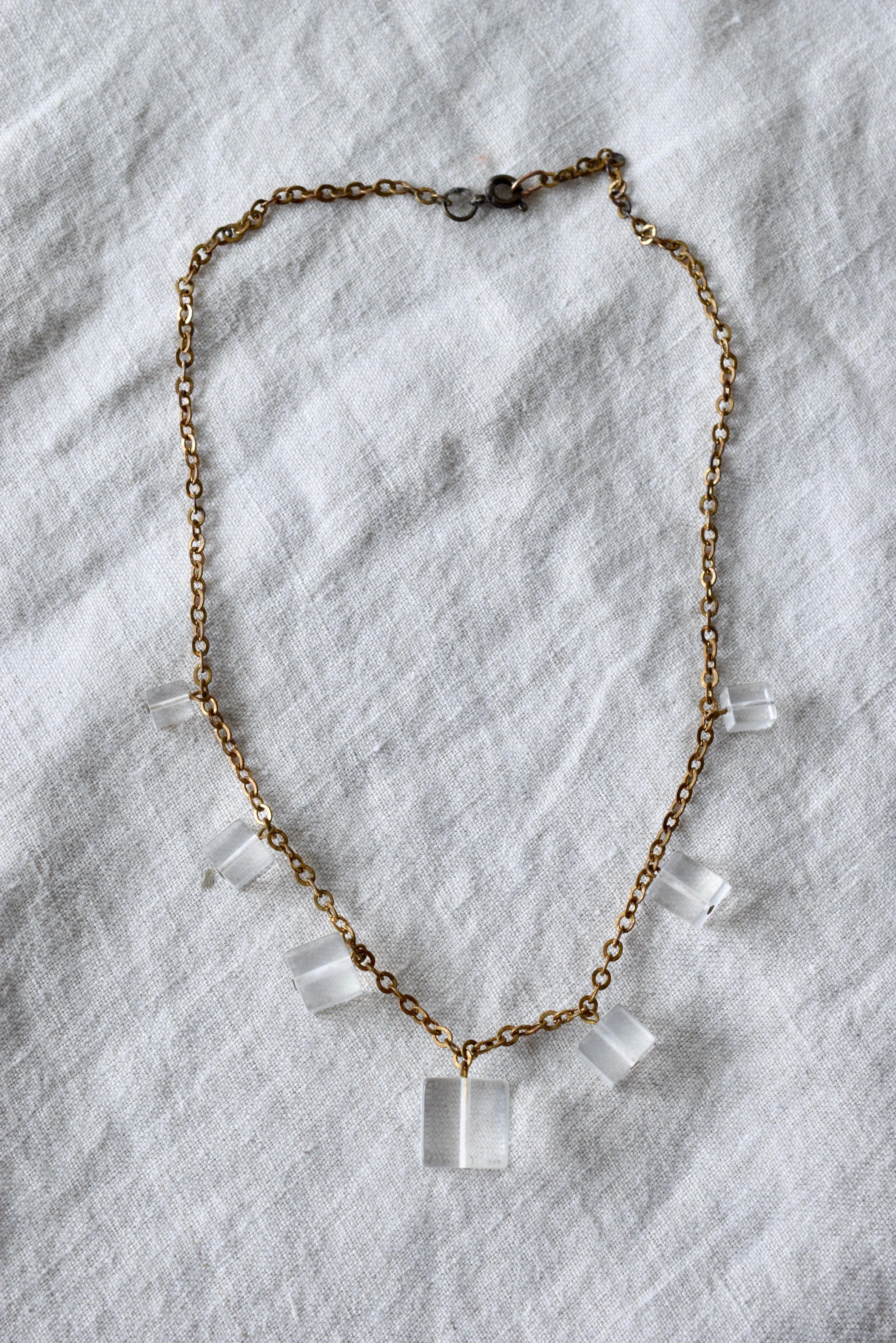 Glaon Lucite & Brass Necklace