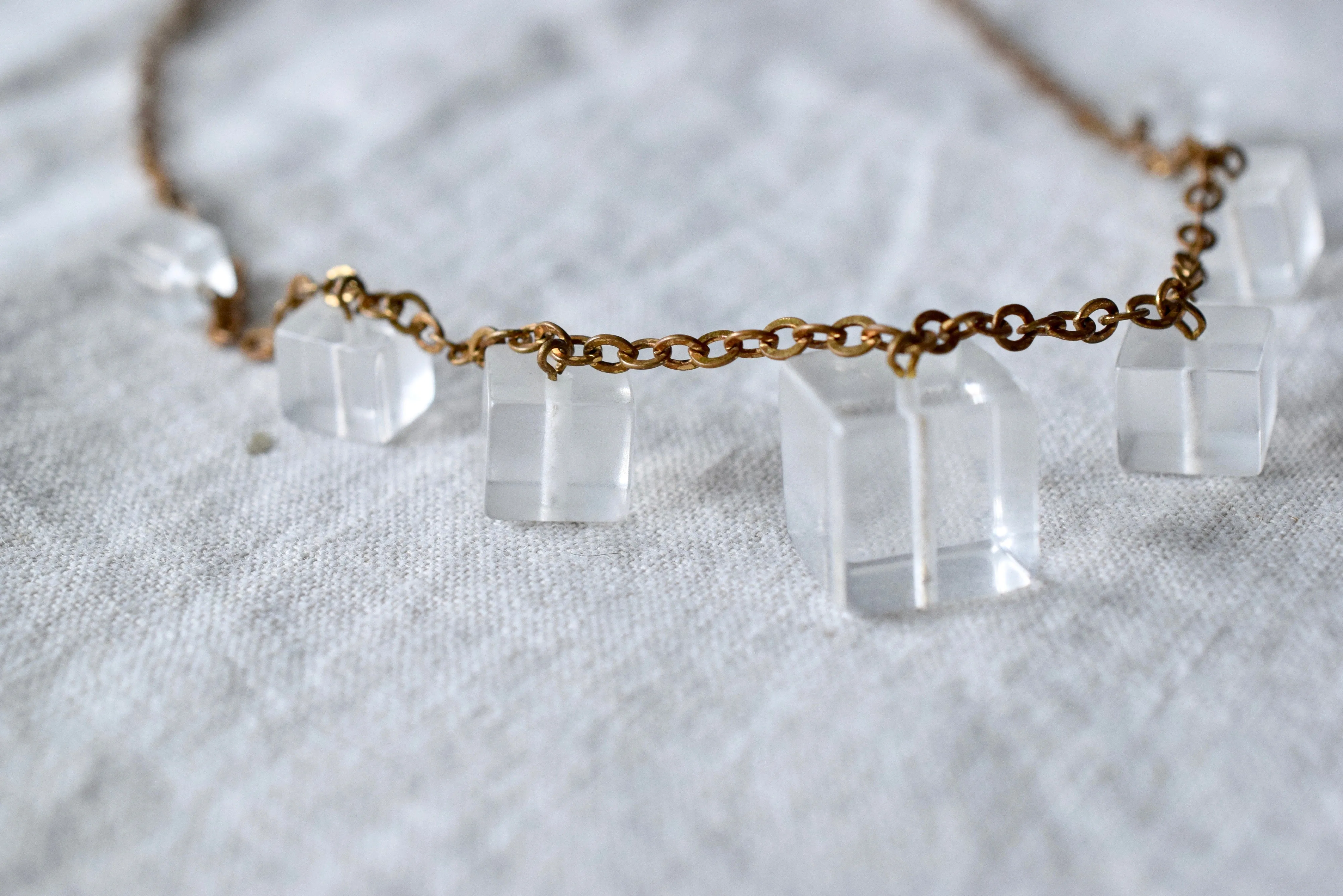 Glaon Lucite & Brass Necklace