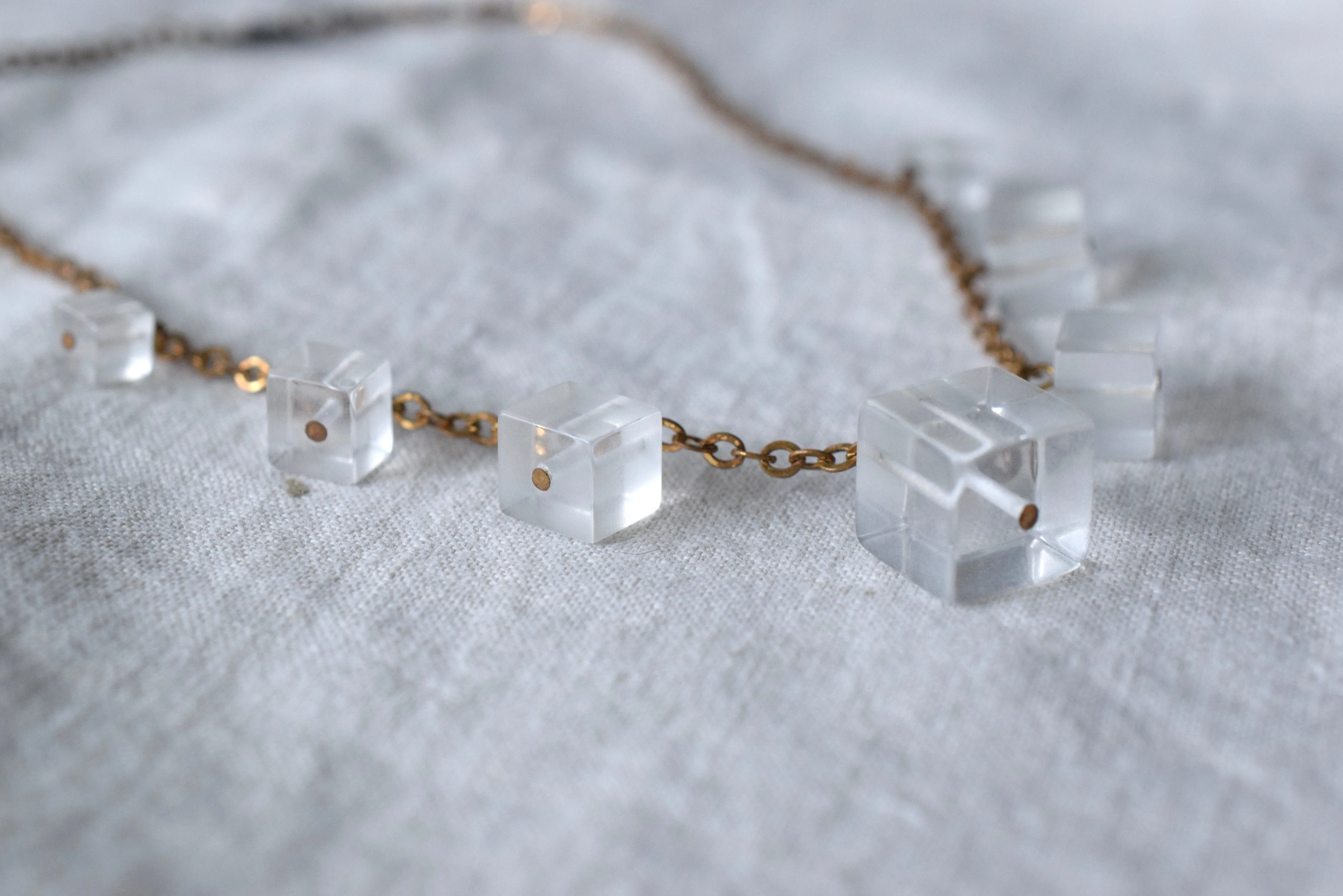 Glaon Lucite & Brass Necklace