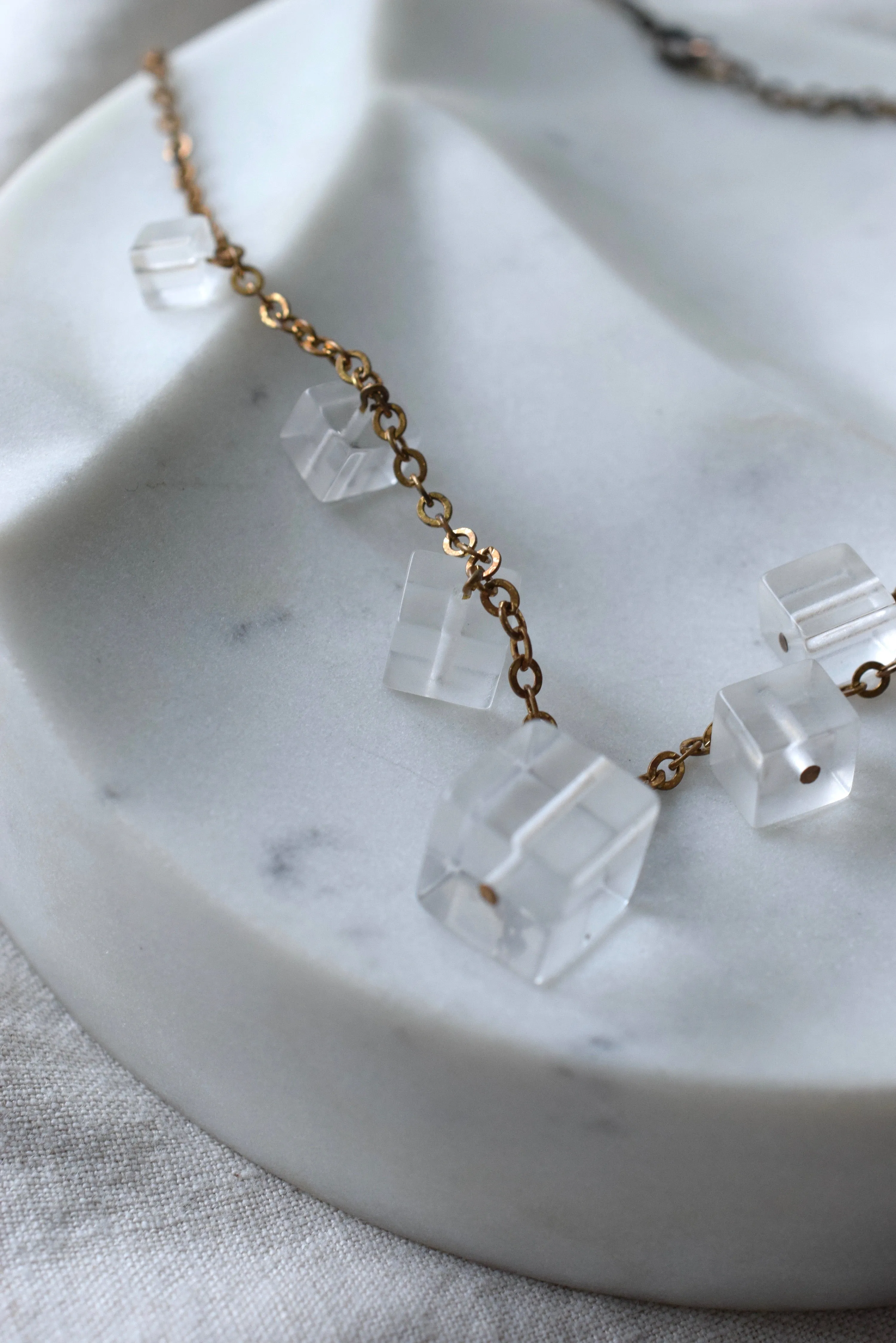 Glaon Lucite & Brass Necklace