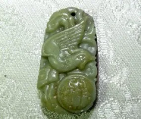 Glorious Phoenix Red and Green Jade Pendant Pendant (PRJ102)