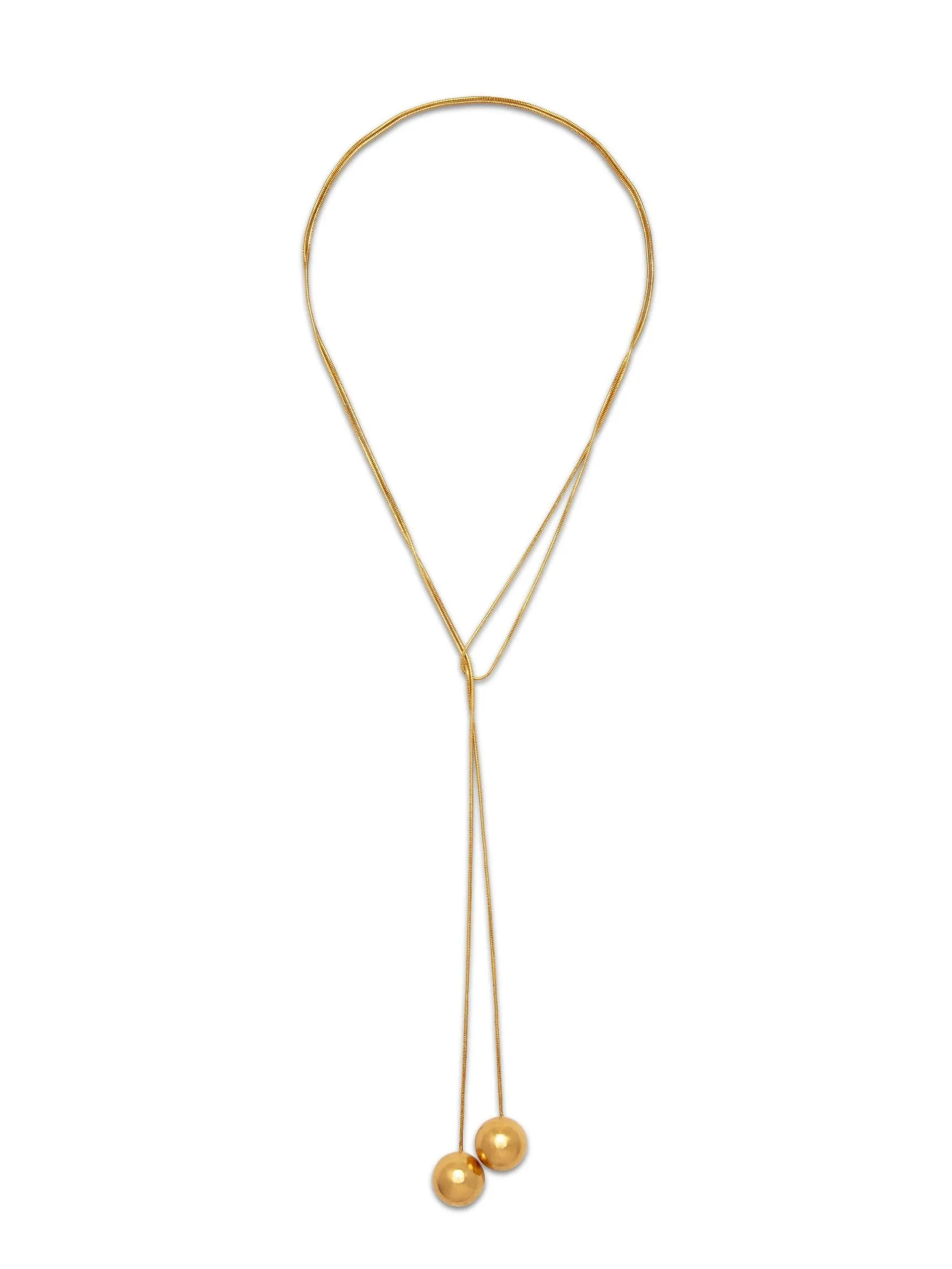 Gold Orbita Lariat Necklace