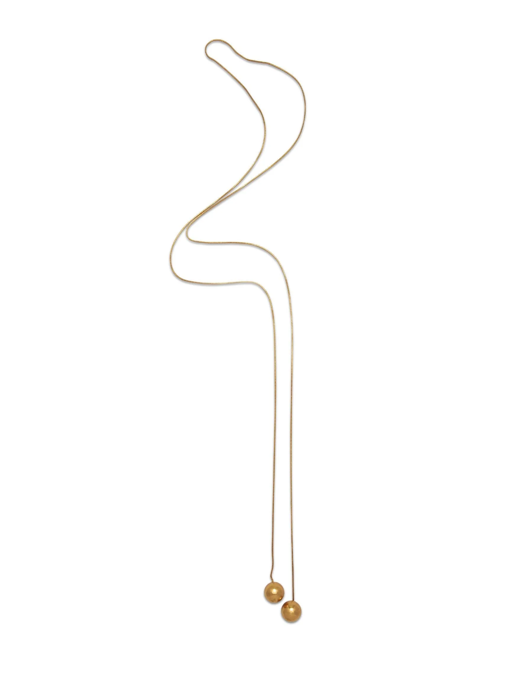 Gold Orbita Lariat Necklace