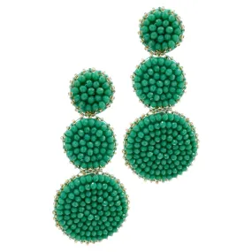 Green Beaded Drop Earring