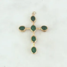 Green Jade & Red Jade Double Sided Cross