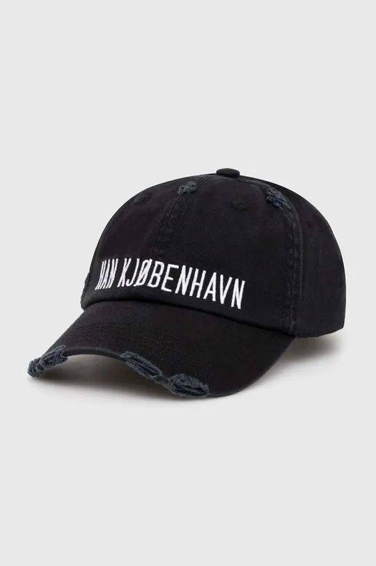 Han Kjøbenhavn cotton baseball cap Distressed Signature Cap black color A-132999