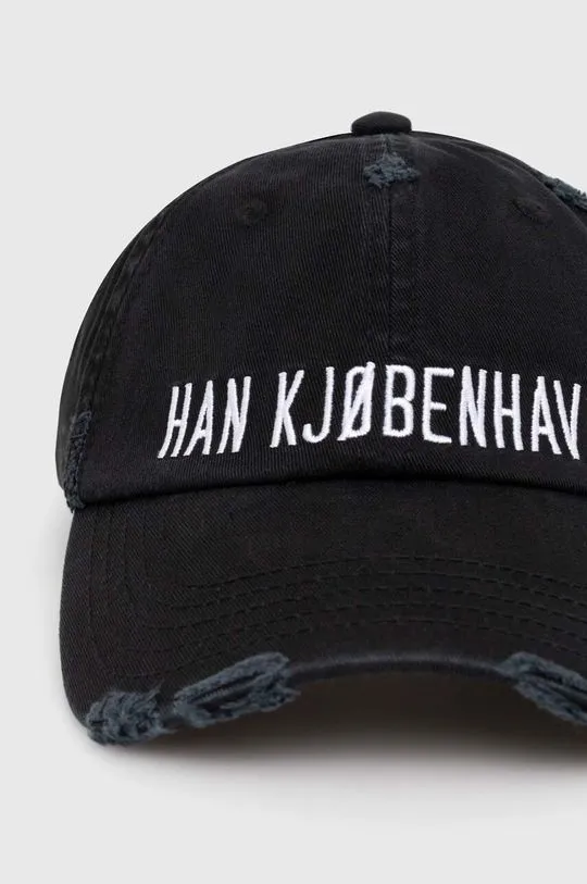 Han Kjøbenhavn cotton baseball cap Distressed Signature Cap black color A-132999