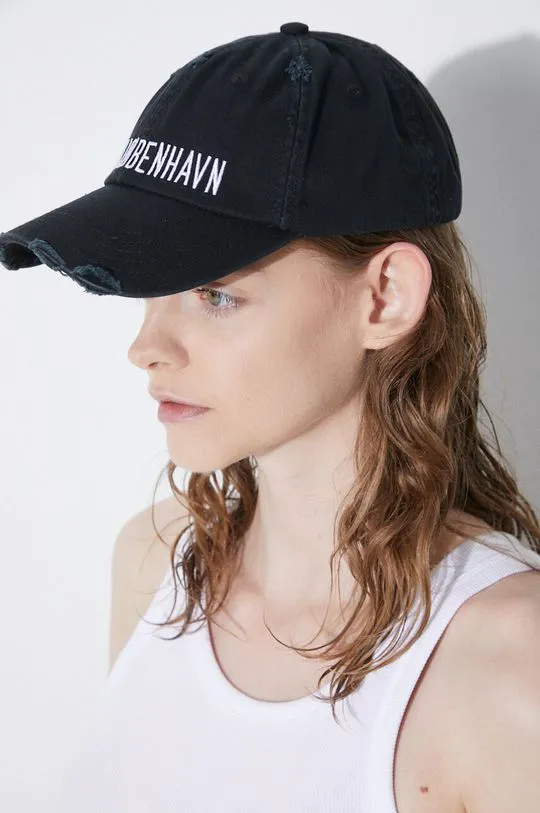 Han Kjøbenhavn cotton baseball cap Distressed Signature Cap black color A-132999