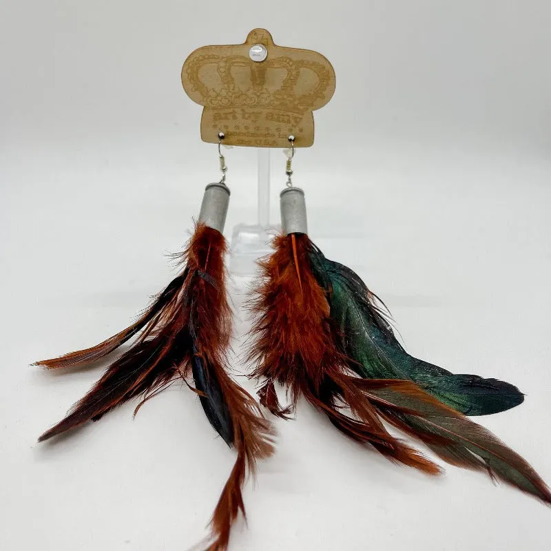 Handcrafted Shell Casting Feather Earrings