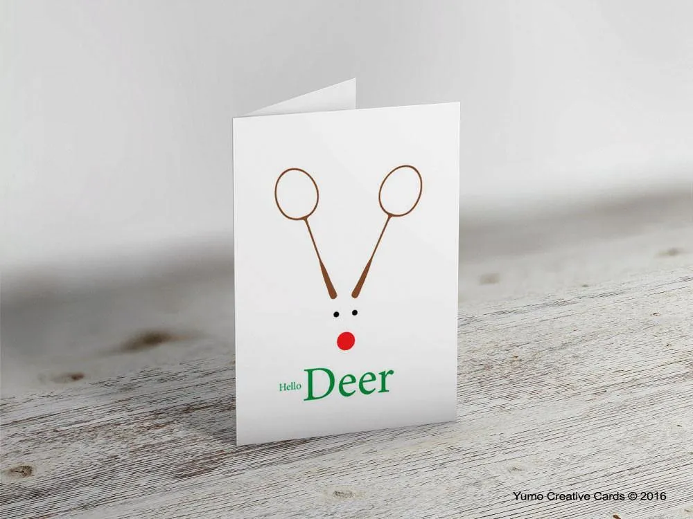 'Hello Deer' Badminton Christmas Card