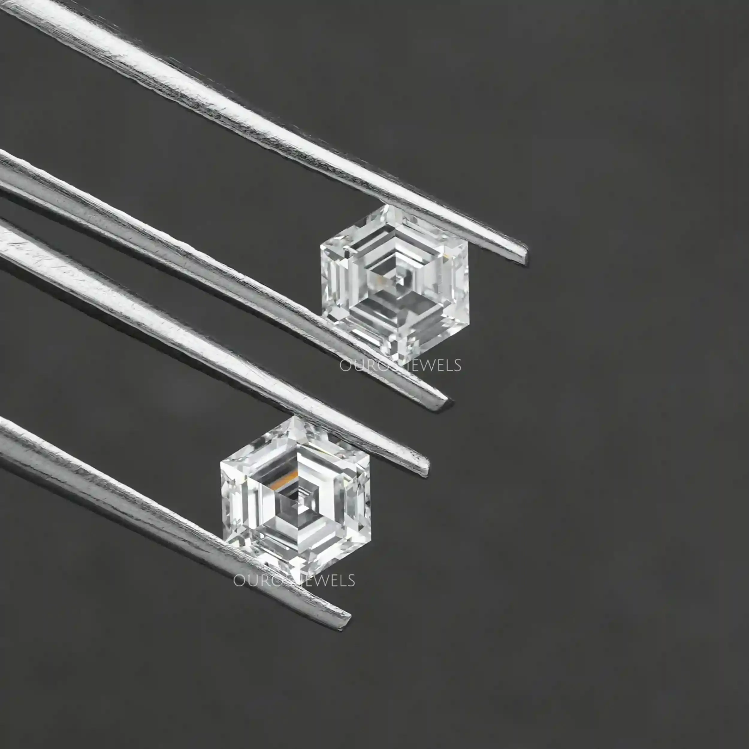 Hexagon Cut  Lab  Diamond Pair