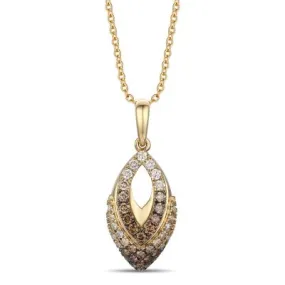 Honey Gold Chocolate Ombré Diamond Necklace