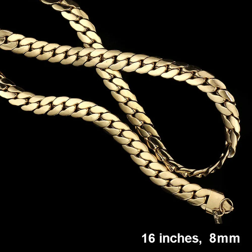 iLLASPARKZ 16 INCH, 8mm Stainless Steel Metal Chain Necklace