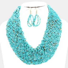 iLLASPARKZ Braided wide boho bead strand necklace