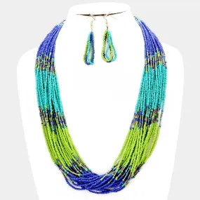 iLLASPARKZ Color block multi-strand seed bead necklace