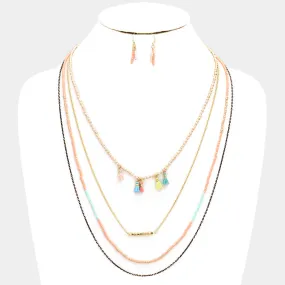 iLLASPARKZ Multi-layer beaded necklace with tassels