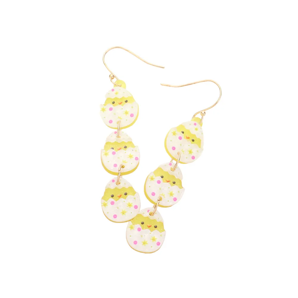 iLLASPARKZ Resin Easter Chick Link Dropdown Earrings