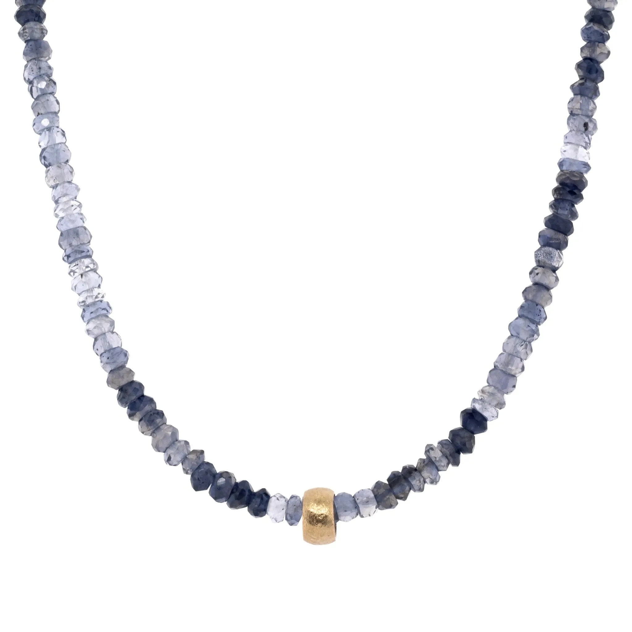 Iolite Boulder Beaded Necklace